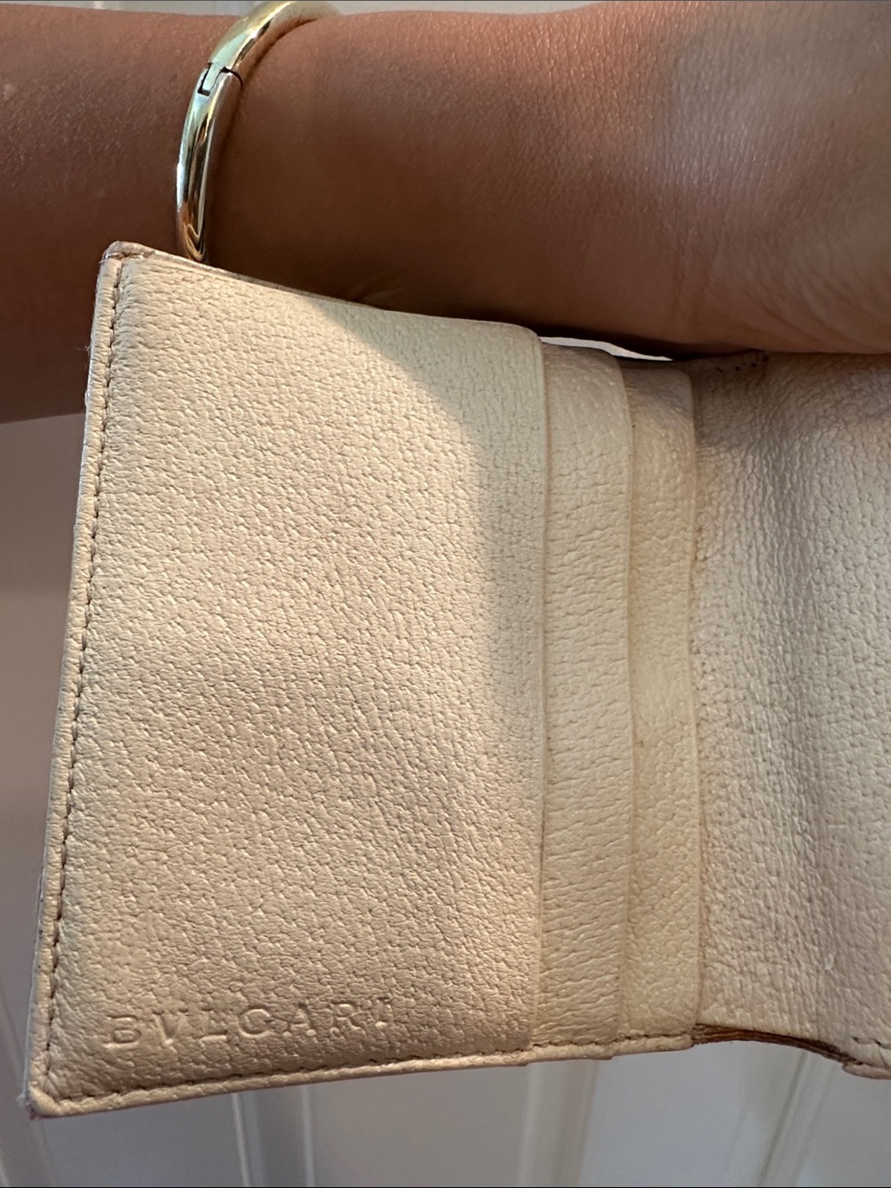Bulgari Pink Canvas Logo Compact Wallet with Cream Snap - Picture 9 of 9